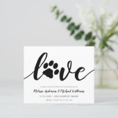 Love Paw Print Wedding Save the Date Briefkaart (Staand voorkant)
