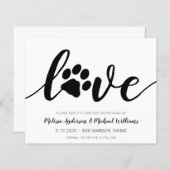 Love Paw Print Wedding Save the Date Invitation (Voorkant / Achterkant)