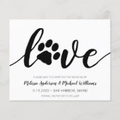 Love Paw Print Wedding Save the Date Invitation (Voorkant)