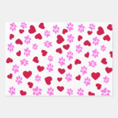 Love Paw Prints Verpakpapier Inpakpapier Vel (Voorkant 2)