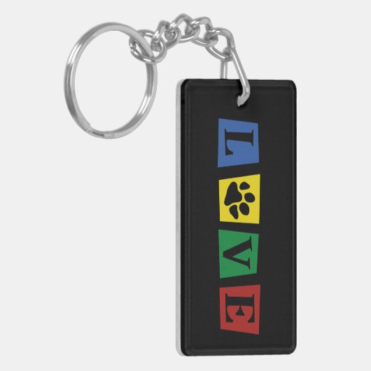 Love Paw Retro Sleutelhanger (Voorkant Links)