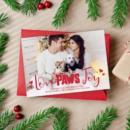 Love Paws Joy - Huisdieren Kerstfoto Feestdagenkaart
