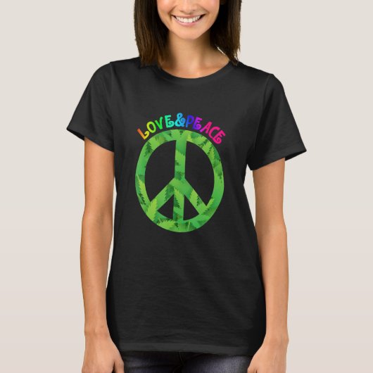 Love Peace 60s 70s Hippie Costume Love Peace 1 T-shirt (Voorkant)