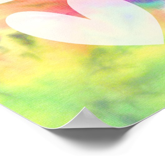 Love Peace Abstract Pastel Rainbow Batik Tie Dye Poster (Hoek)