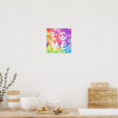 Love Peace Abstract Pastel Rainbow Batik Tie Dye Poster (Keuken)