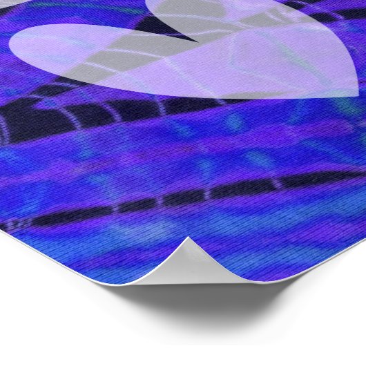 Love Peace Abstract Peacock Blue Green Blauwgroen  Poster (Hoek)