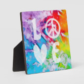 Love Peace Abstract Rainbow Waterverf Tie Dye Fotoplaat (Voorkant)