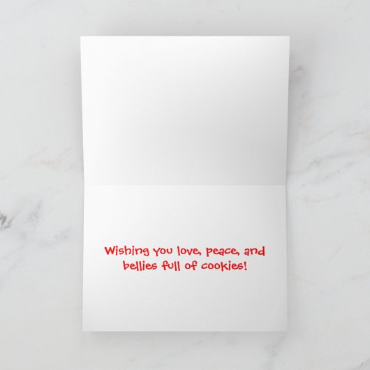 Love Peace and Cookies beroemd gemaakt door Ryder Feestdagen Kaart (Binnen)
