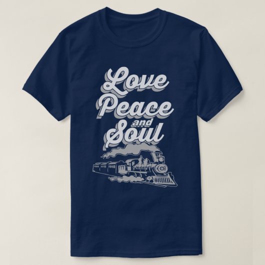 Love Peace and Soul Music Pop Disco Slogan T-Shirt (Design voorkant)