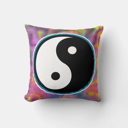 Love, Peace and Tie Dye Yin Yang Top Sierkussen (Voorkant)