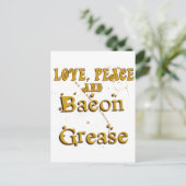 Love Peace & Bacon Grease Briefkaart (Staand voorkant)
