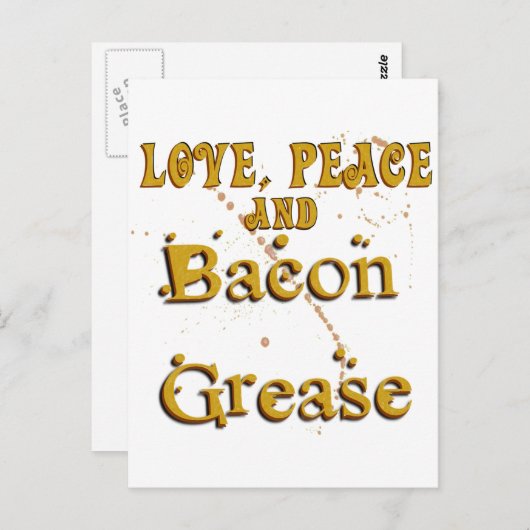 Love Peace & Bacon Grease Briefkaart (Voorkant / Achterkant)