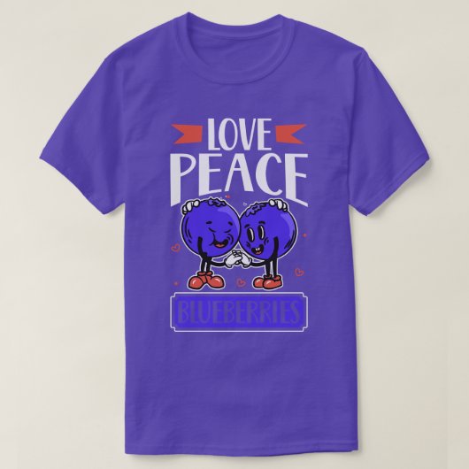 Love Peace Blueberries Blaubeere T-shirt (Design voorkant)