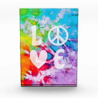 Love Peace Boho Abstracte Waterverf Rainbow Batik Fotoblokken