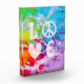 Love Peace Boho Abstracte Waterverf Rainbow Batik Fotoblokken (Links)