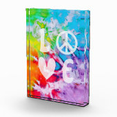 Love Peace Boho Abstracte Waterverf Rainbow Batik Fotoblokken (Rechts)