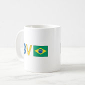 Love Peace Brazilië Koffiemok (Voorkant links)