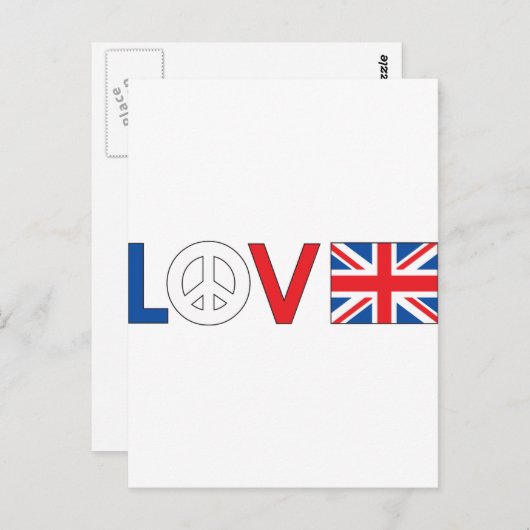 Love Peace Britain Briefkaart (Voorkant / Achterkant)