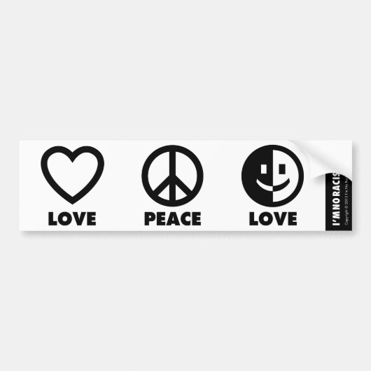 Love Peace Bumpersticker (Voorkant)