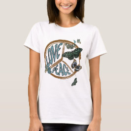 Love Peace Butterflies  Summer Hippie T-shirt