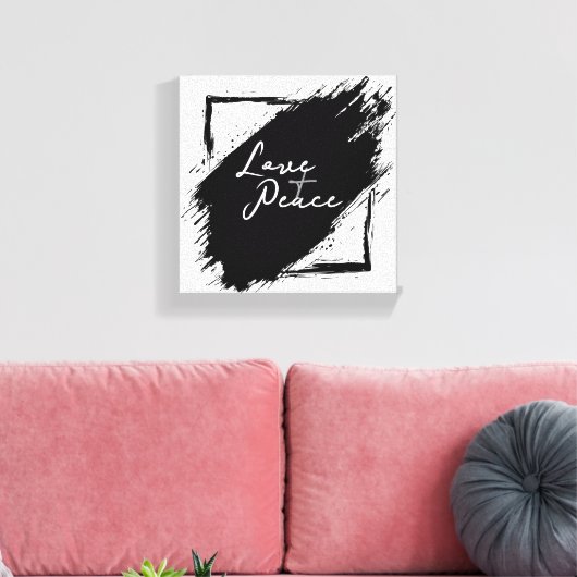 Love & Peace Canvas wall Art (Insitu (Woonkamer))