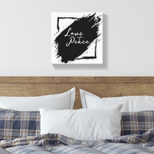 Love & Peace Canvas wall Art (Insitu (Slaapkamer))
