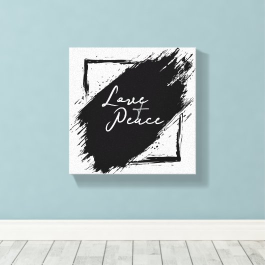Love & Peace Canvas wall Art (Insitu (Houten vloer))