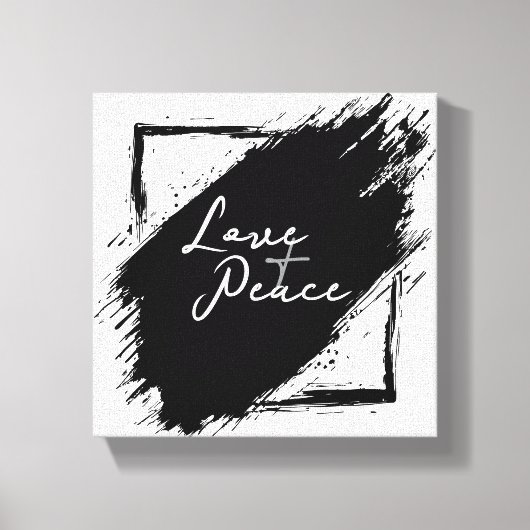 Love & Peace Canvas wall Art (Voorkant)