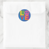 Love Peace Color Block Ronde Sticker (Tas)