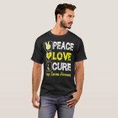 Love Peace Cure Ewings Sarcoma Bewustzijn T-shirt (Voorkant volledig)