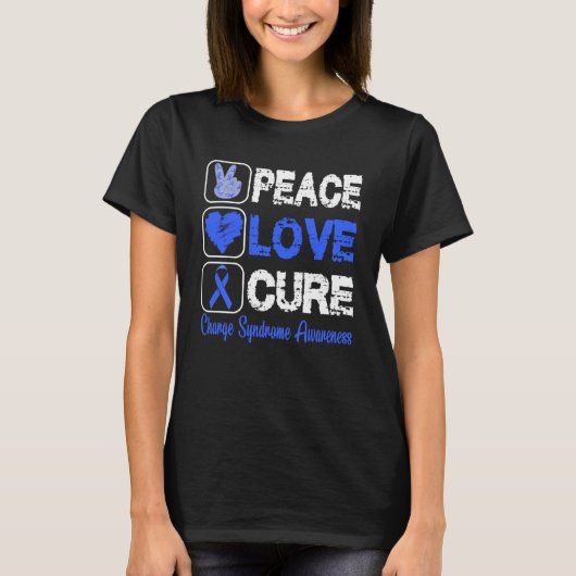 LOVE PEACE CURE-LADINGSSYNDROOM T-SHIRT (Voorkant)