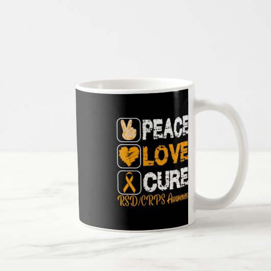 LOVE PEACE CURE RSD CRPS BEWUSTZIJN KOFFIEMOK (Rechts)