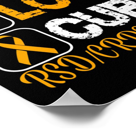 LOVE PEACE CURE RSD CRPS BEWUSTZIJN POSTER (Hoek)