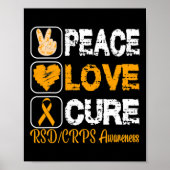 LOVE PEACE CURE RSD CRPS BEWUSTZIJN POSTER (Voorkant)