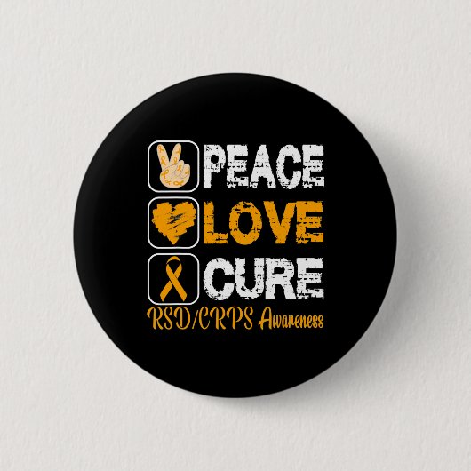 Love Peace Cure RSD CRPS Bewustzijn Ronde Button 5,7 Cm (Voorkant)