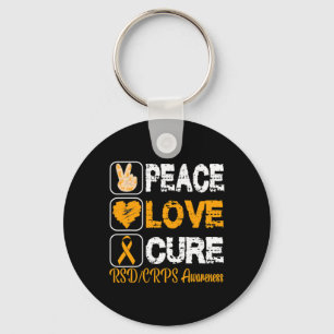 LOVE PEACE CURE RSD CRPS BEWUSTZIJN SLEUTELHANGER