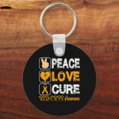 LOVE PEACE CURE RSD CRPS BEWUSTZIJN SLEUTELHANGER (Voorkant)