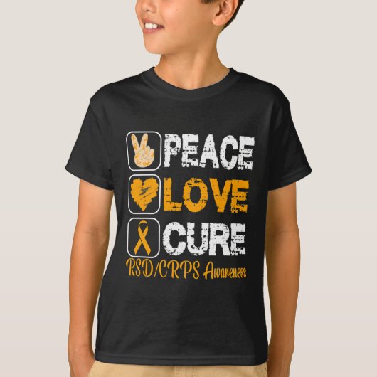 Love Peace Cure RSD CRPS Bewustzijn T-shirt (Voorkant)