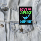Love Peace Dolfijnen Schattige Zee Dieren Dolfijn  Button (Insitu)