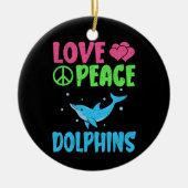 Love Peace Dolfijnen Schattige Zee Dieren Dolfijn  Keramisch Ornament (Voorkant)