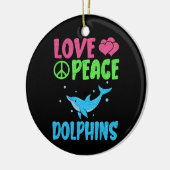 Love Peace Dolfijnen Schattige Zee Dieren Dolfijn  Keramisch Ornament (Links)