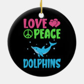 Love Peace Dolfijnen Schattige Zee Dieren Dolfijn  Keramisch Ornament (Achterkant)