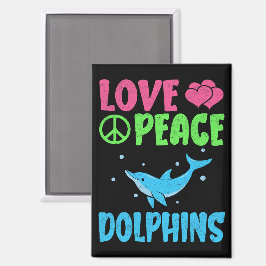 Love Peace Dolfijnen Schattige Zee Dieren Dolfijn  Magneet