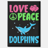 Love Peace Dolfijnen Schattige Zee Dieren Dolfijn Magneet (Voorkant)