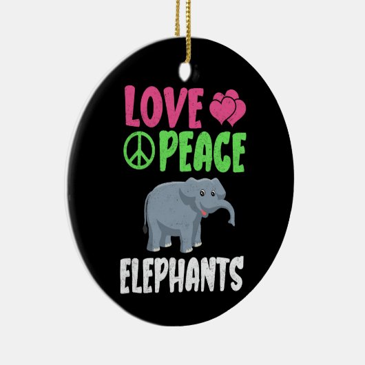 Love Peace Elephants Schattigee dierentuin Dieren  Keramisch Ornament (Rechts)