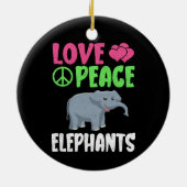 Love Peace Elephants Schattigee dierentuin Dieren  Keramisch Ornament (Achterkant)
