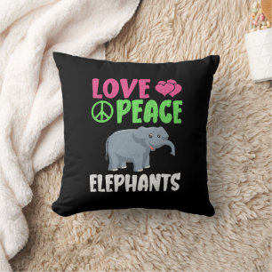 Love Peace Elephants Schattigee dierentuin Dieren Kussen