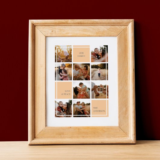 LOVE & PEACE FAMILIE FOTOCOLLAGE POSTER EN PRINT