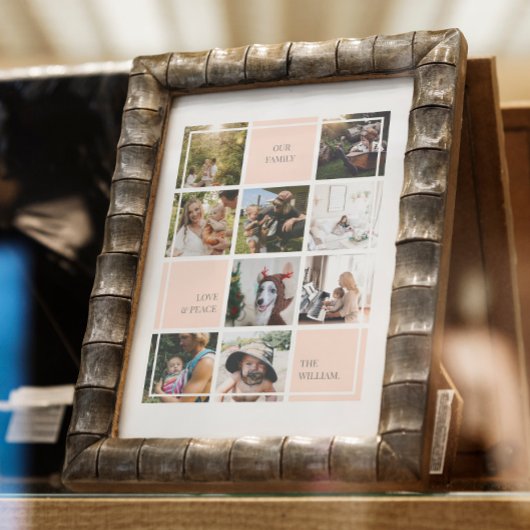 LOVE & PEACE FAMILIE FOTOCOLLAGE POSTER EN PRINT