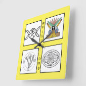 Love Peace Freedom Harmony Symbols Square Wall Clo Vierkante Klok (Hoek)